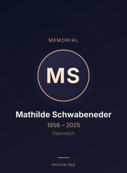 Memorial portrait of Mathilde Schwabeneder