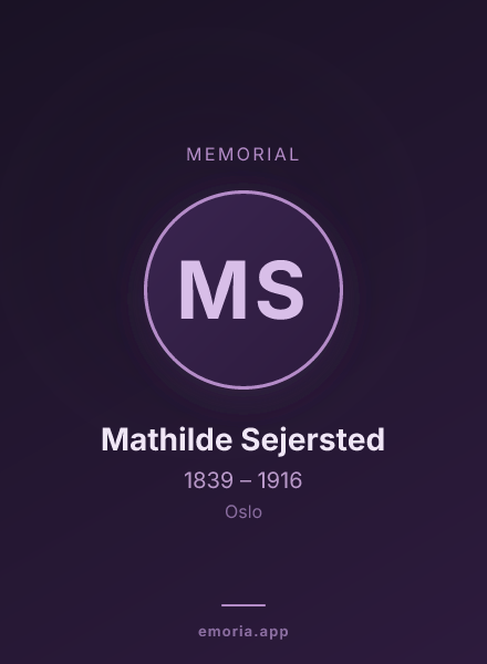 Memorial portrait of Mathilde Sejersted