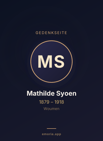 Gedenkportrait von Mathilde Syoen