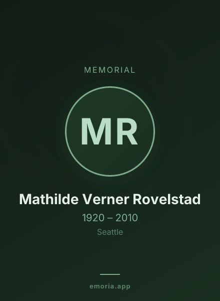 Memorial portrait of Mathilde Verner Rovelstad