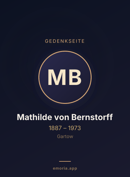 Gedenkportrait von Mathilde von Bernstorff