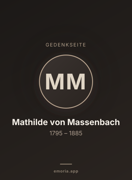 Gedenkportrait von Mathilde von Massenbach