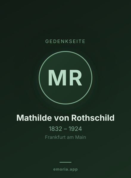 Gedenkportrait von Mathilde von Rothschild