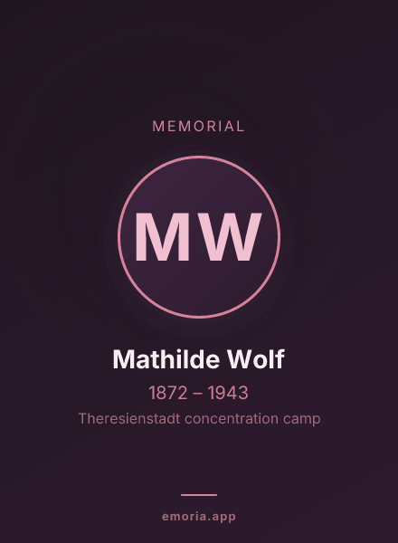 Memorial portrait of Mathilde Wolf