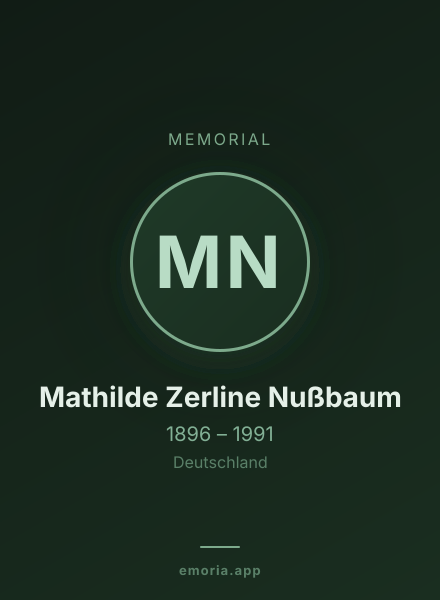 Memorial portrait of Mathilde Zerline Nußbaum