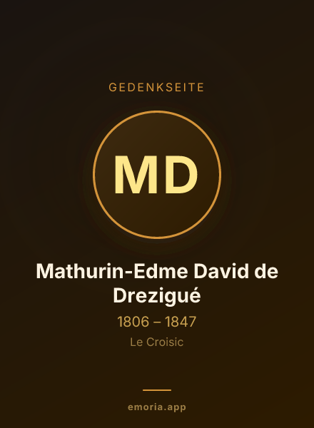 Gedenkportrait von Mathurin-Edme David de Drezigué