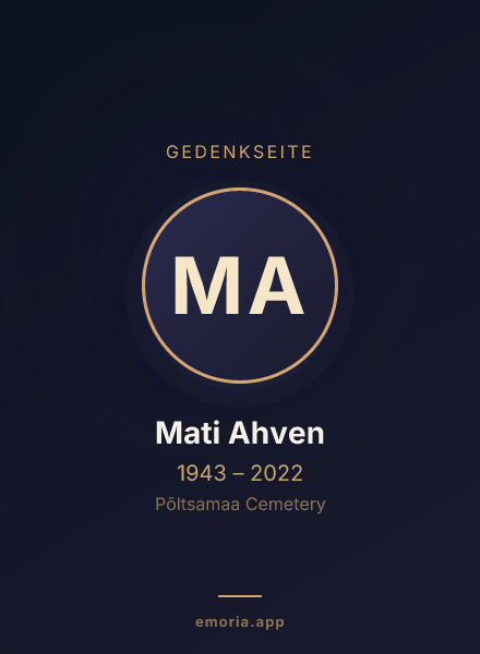 Gedenkportrait von Mati Ahven