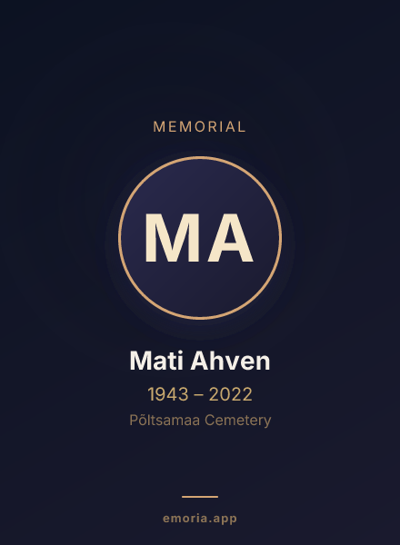 Memorial portrait of Mati Ahven