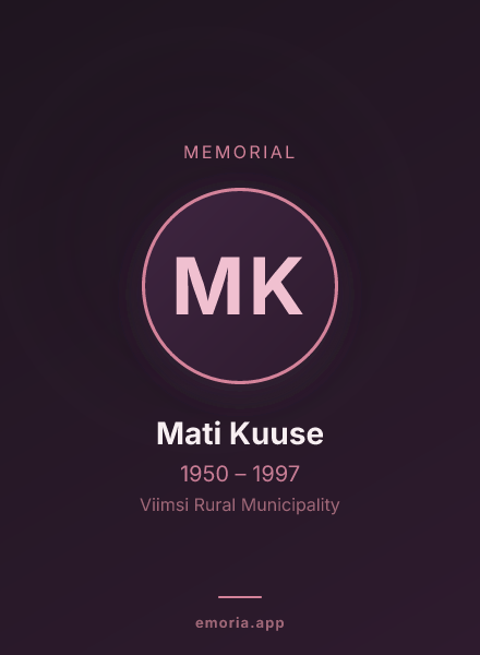 Memorial portrait of Mati Kuuse