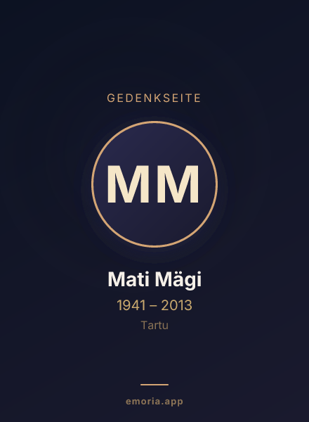 Gedenkportrait von Mati Mägi