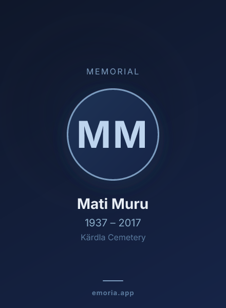 Memorial portrait of Mati Muru
