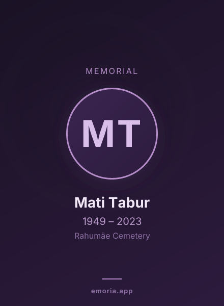 Memorial portrait of Mati Tabur
