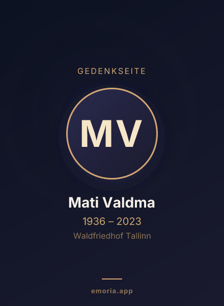 Gedenkportrait von Mati Valdma