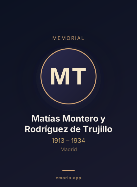 Memorial portrait of Matías Montero y Rodríguez de Trujillo