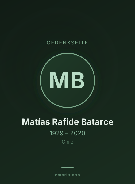 Gedenkportrait von Matías Rafide Batarce
