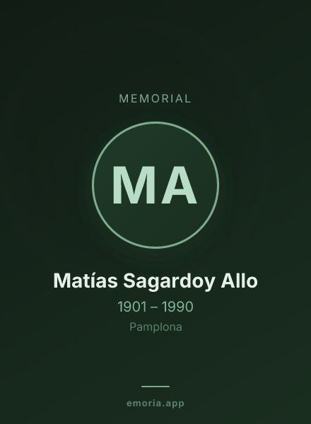 Memorial portrait of Matías Sagardoy Allo