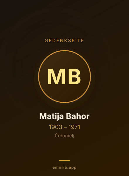 Gedenkportrait von Matija Bahor