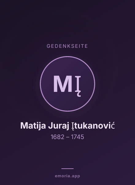 Gedenkportrait von Matija Juraj Įtukanović