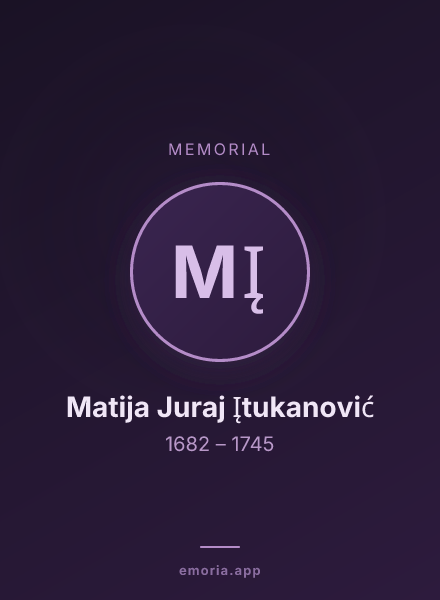 Memorial portrait of Matija Juraj Įtukanović