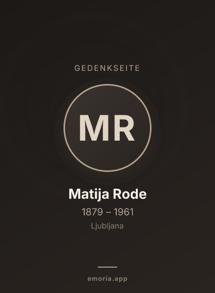 Gedenkportrait von Matija Rode