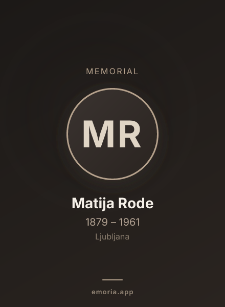 Memorial portrait of Matija Rode