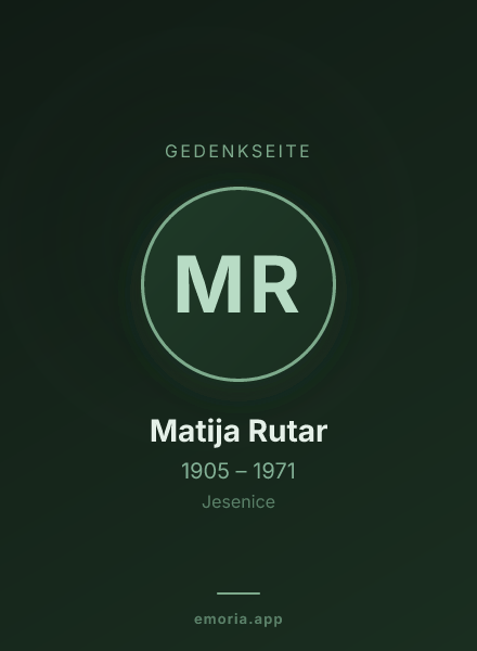 Gedenkportrait von Matija Rutar