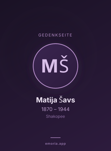 Gedenkportrait von Matija Šavs