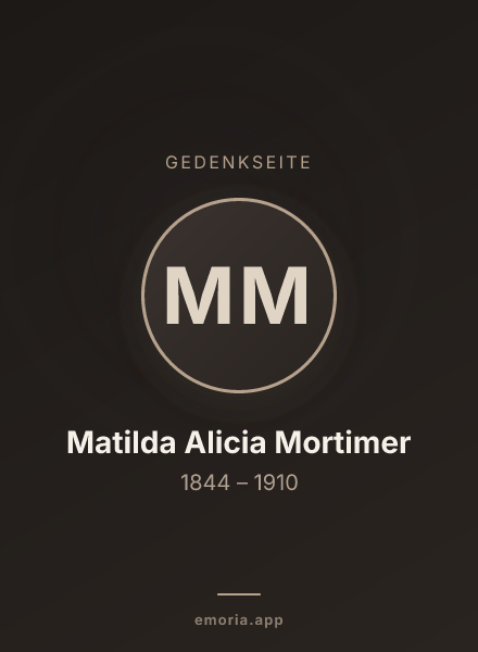 Gedenkportrait von Matilda Alicia Mortimer