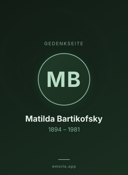 Gedenkportrait von Matilda Bartikofsky