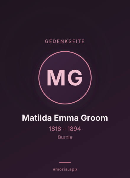Gedenkportrait von Matilda Emma Groom