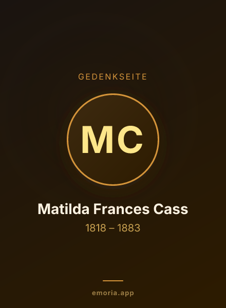 Gedenkportrait von Matilda Frances Cass