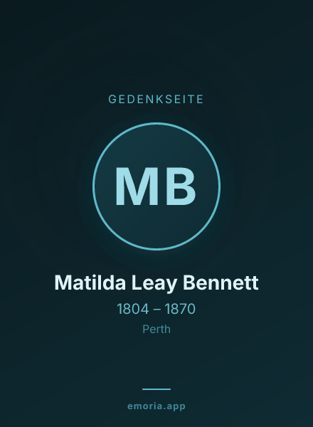 Gedenkportrait von Matilda Leay Bennett