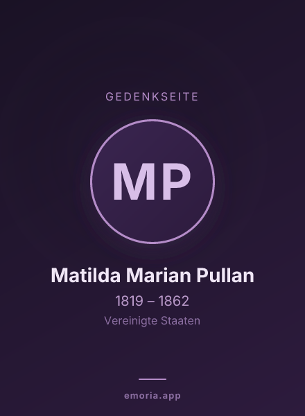 Gedenkportrait von Matilda Marian Pullan