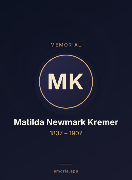 Memorial portrait of Matilda Newmark Kremer