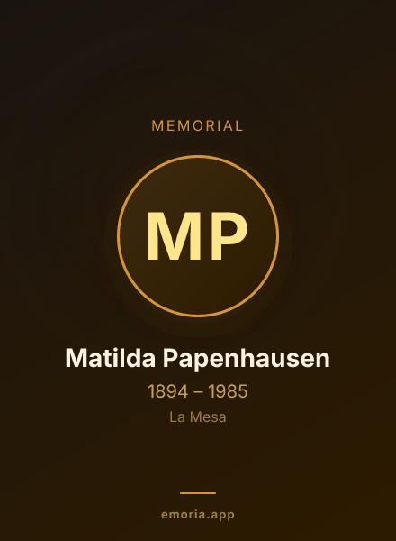 Memorial portrait of Matilda Papenhausen