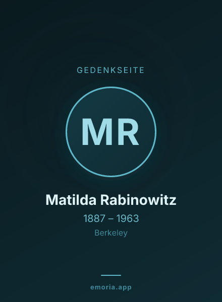 Gedenkportrait von Matilda Rabinowitz