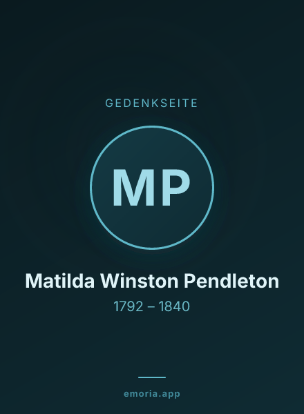 Gedenkportrait von Matilda Winston Pendleton