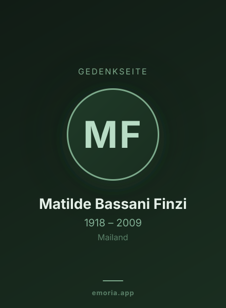 Gedenkportrait von Matilde Bassani Finzi
