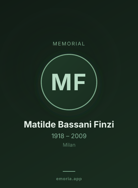 Memorial portrait of Matilde Bassani Finzi