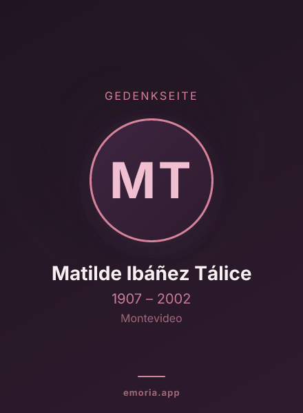 Gedenkportrait von Matilde Ibáñez Tálice
