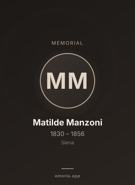 Memorial portrait of Matilde Manzoni