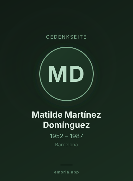 Gedenkportrait von Matilde Martínez Domínguez