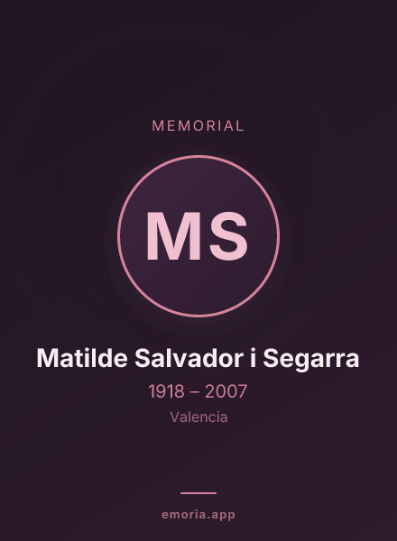 Memorial portrait of Matilde Salvador i Segarra