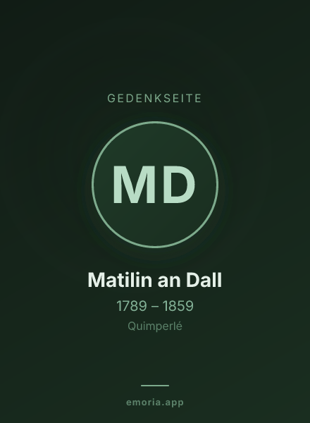Gedenkportrait von Matilin an Dall