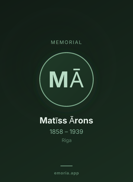 Memorial portrait of Matīss Ārons