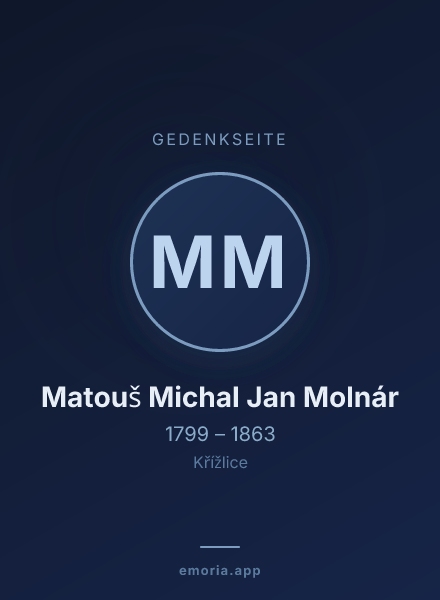 Gedenkportrait von Matouš Michal Jan Molnár