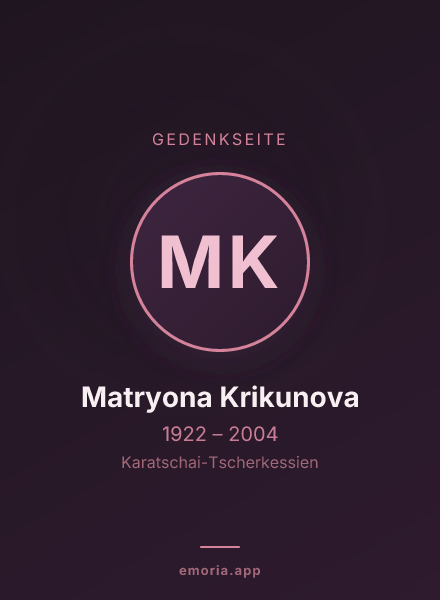 Gedenkportrait von Matryona Krikunova