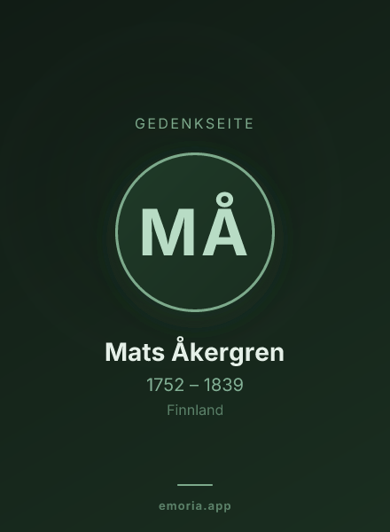 Gedenkportrait von Mats Åkergren