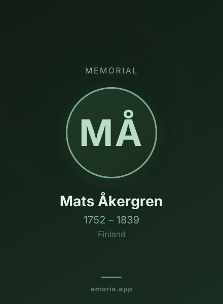 Memorial portrait of Mats Åkergren