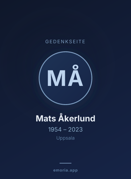 Gedenkportrait von Mats Åkerlund